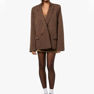 WeWoreWhat Double Breasted Boxy Blazer in Plaid